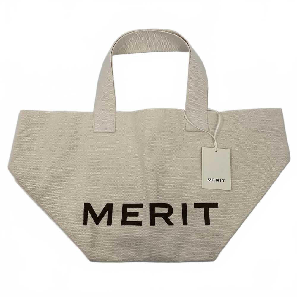 Merit Beige Brown Logo Tote Bag